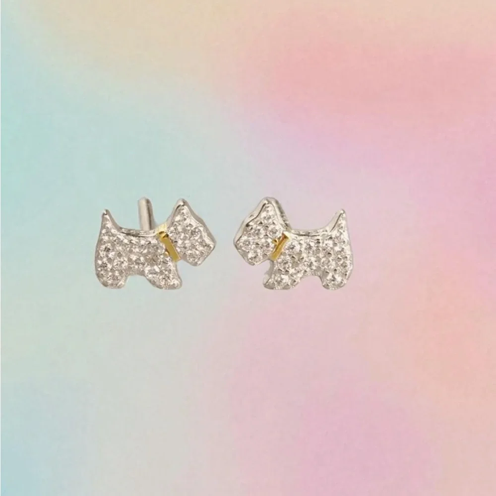 ๐๐๐925 silver Moissanite Earrings mini (very small). Very cute. - Picture 2 of 3